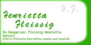 henrietta fleissig business card